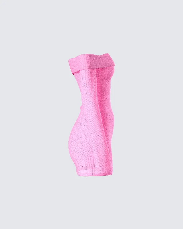 Abeni Pink Sweater Mini Dress