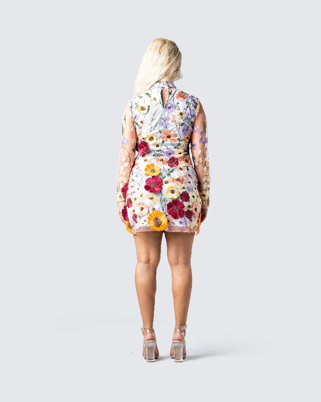 Alora Flower Mini Dress