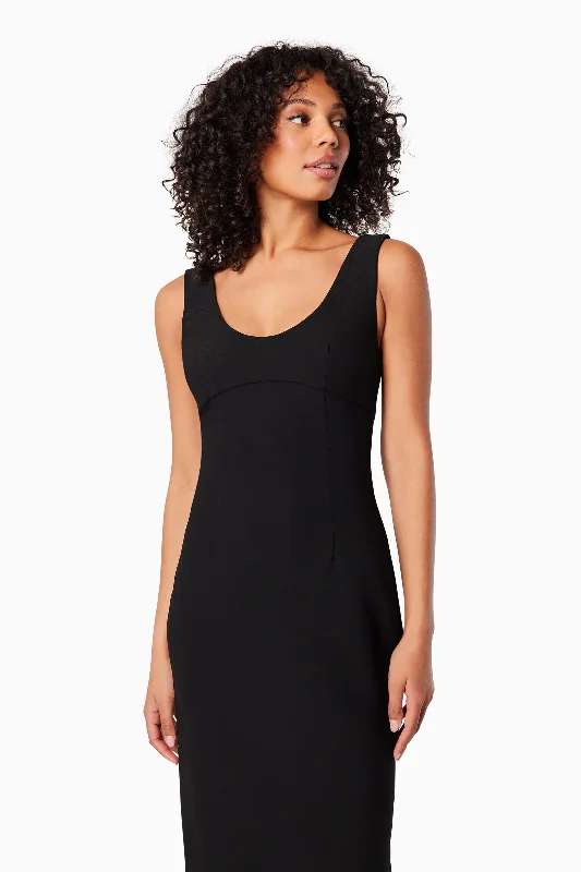 Altea Fitted Midi Dress In Black