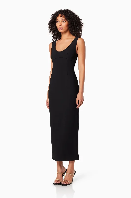 Altea Fitted Midi Dress In Black