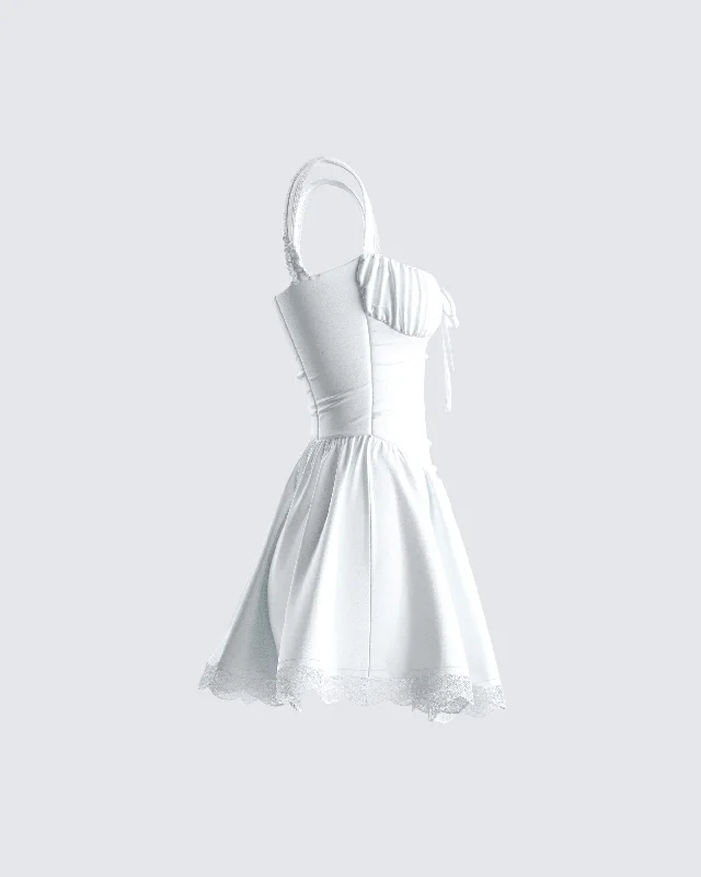 Brit White Poplin Mini Dress