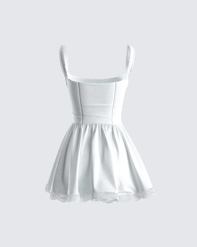 Brit White Poplin Mini Dress