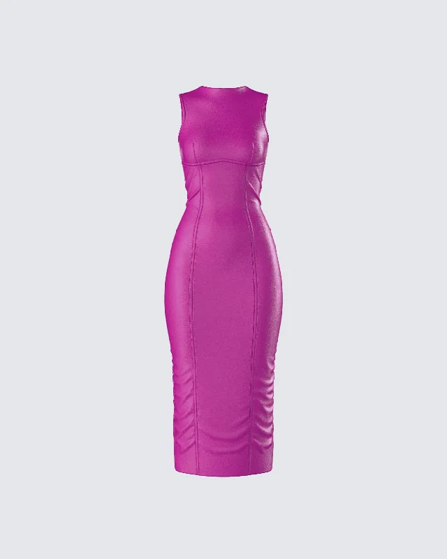 Caisyn Magenta Midi Dress