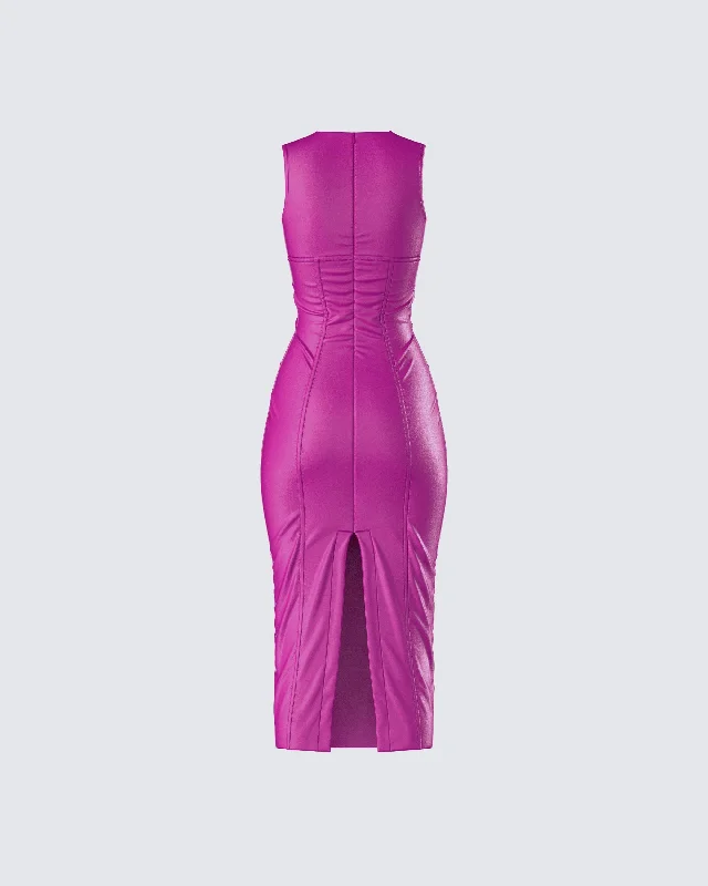 Caisyn Magenta Midi Dress