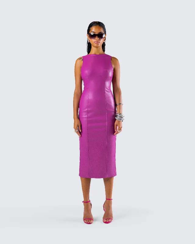 Caisyn Magenta Midi Dress