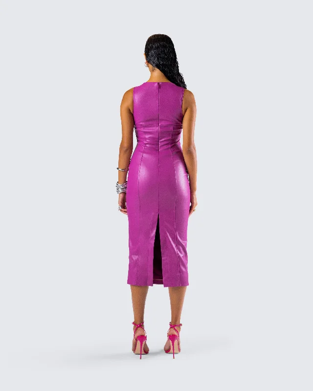 Caisyn Magenta Midi Dress