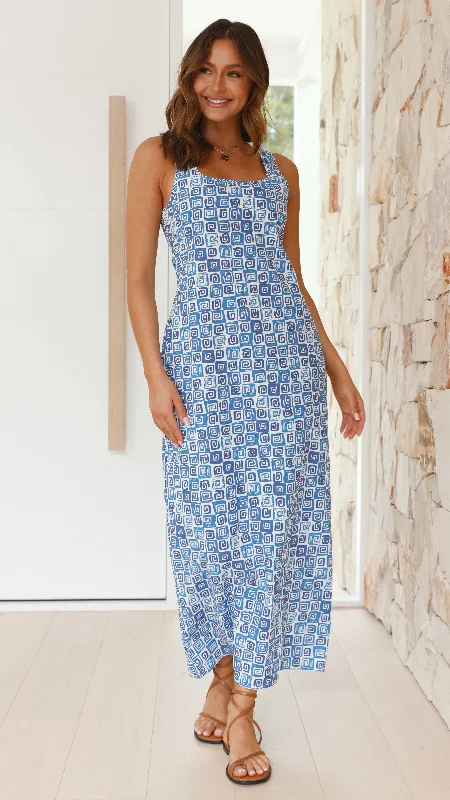 Calista Maxi Dress - Ocean Print