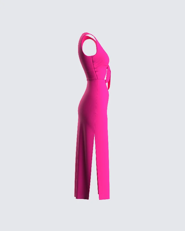 Calliope Hot Pink Midi Dress