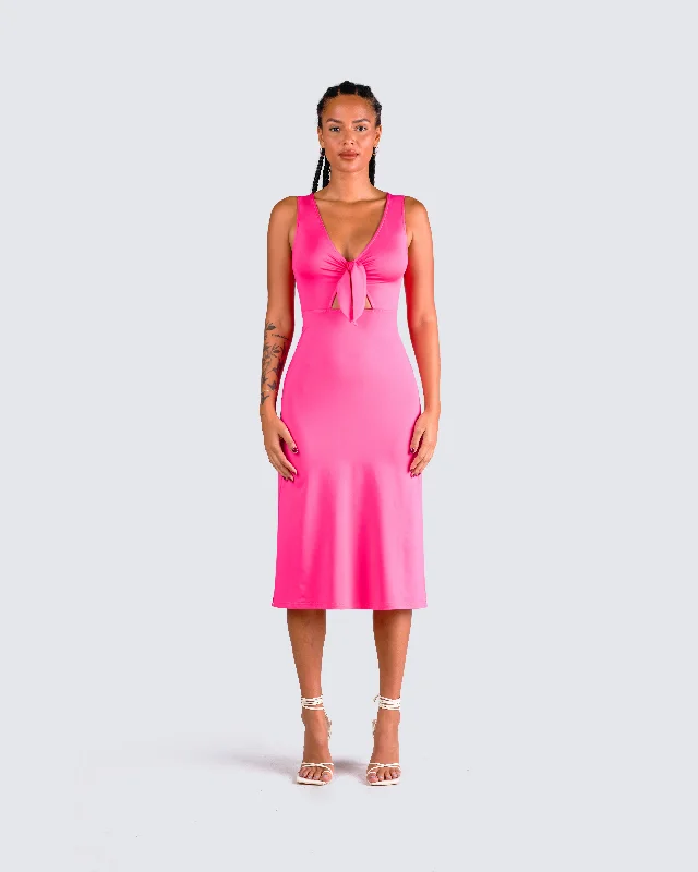 Calliope Hot Pink Midi Dress