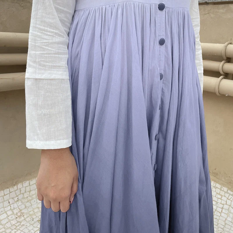 Pure Cotton Maxi Dress | Ombre-Dyed | Ash