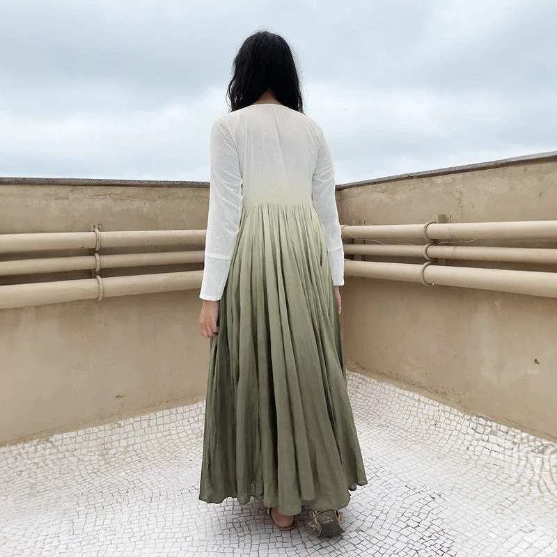 Pure Cotton Maxi Dress | Ombre-Dyed | Pista