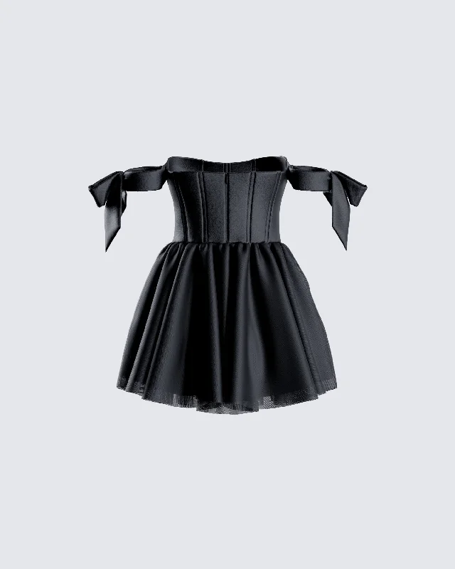 Clem Black Corset Mini Dress