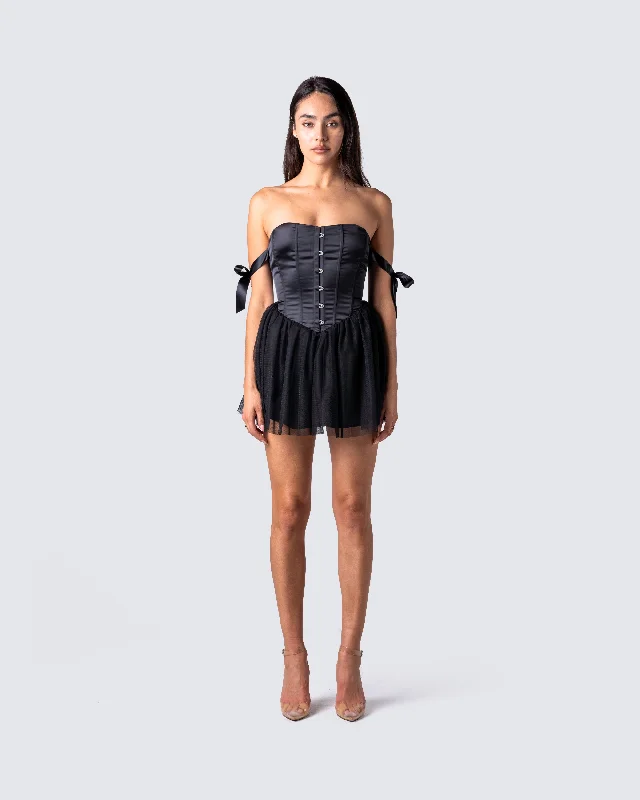 Clem Black Corset Mini Dress