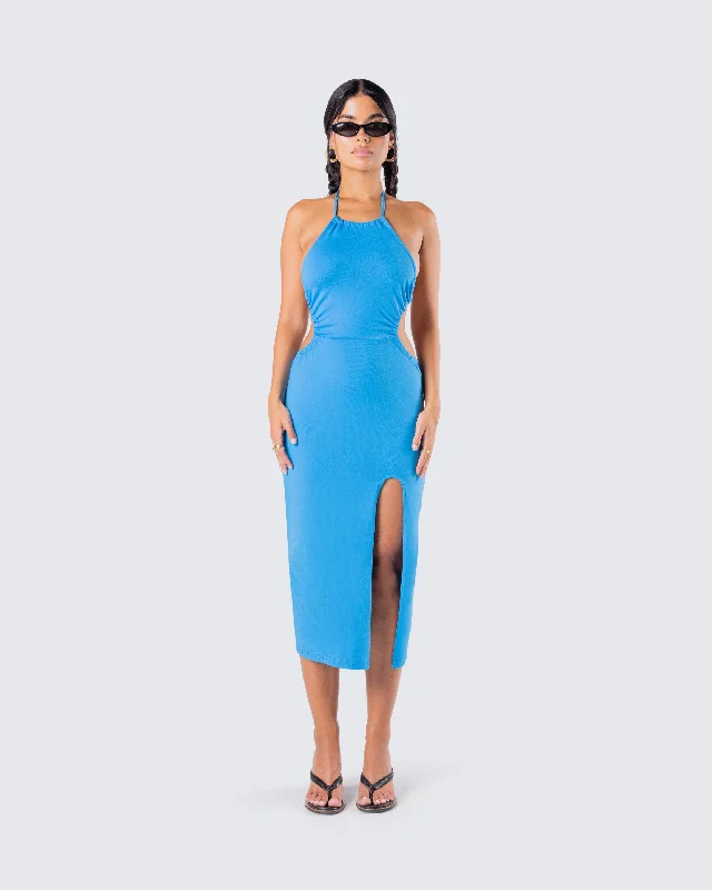 Cyrus Blue Midi Dress