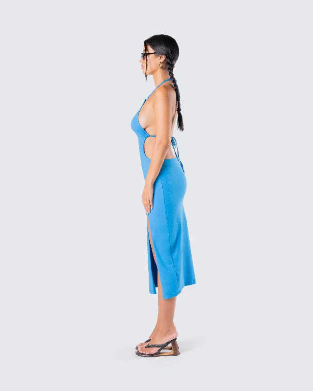 Cyrus Blue Midi Dress