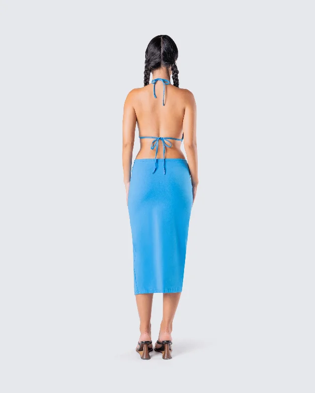 Cyrus Blue Midi Dress