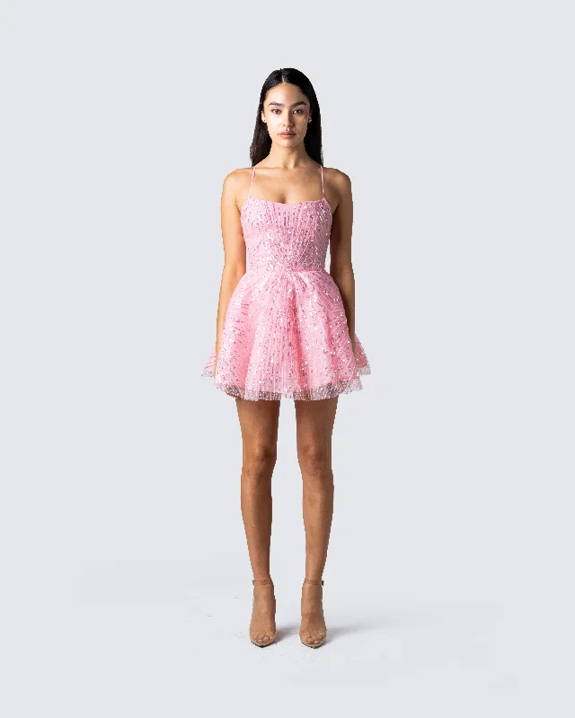 Deanna Pink Sequin Mini Dress