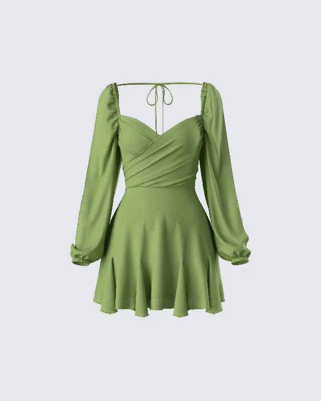 Dori Green Cross Front Mini Dress