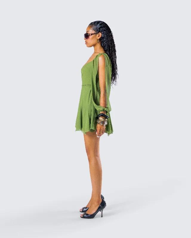 Dori Green Cross Front Mini Dress