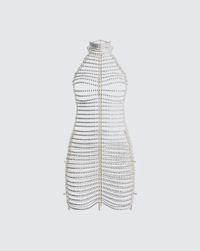 Drea Pearl Chain Mini Dress