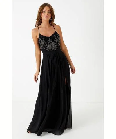 Embellished Maxi Dress Black