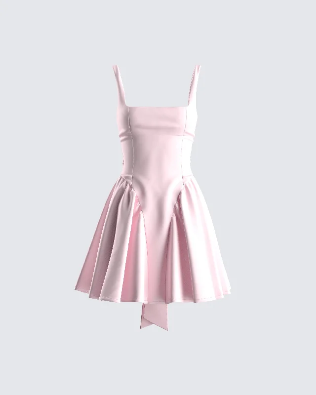 Emi Pink Bow Mini Dress