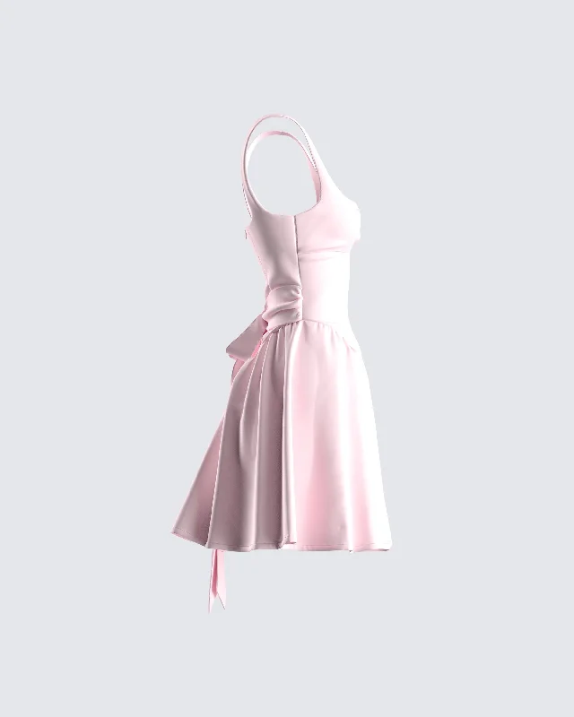 Emi Pink Bow Mini Dress