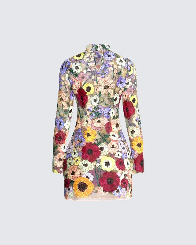 Flora Sunny Flower Mini Dress