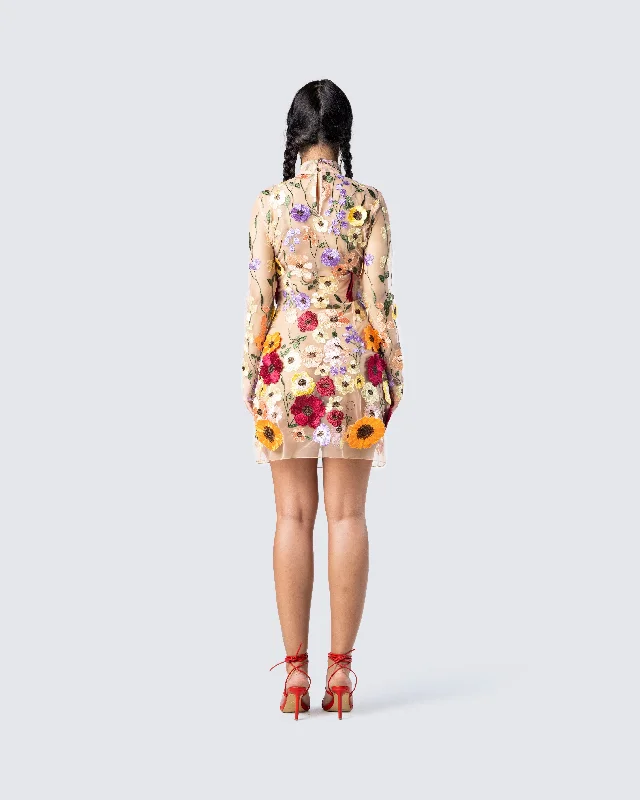 Flora Sunny Flower Mini Dress