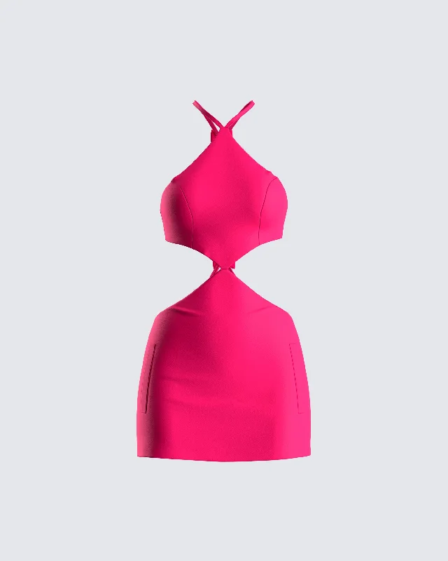 Florencia Hot Pink Mini Dress