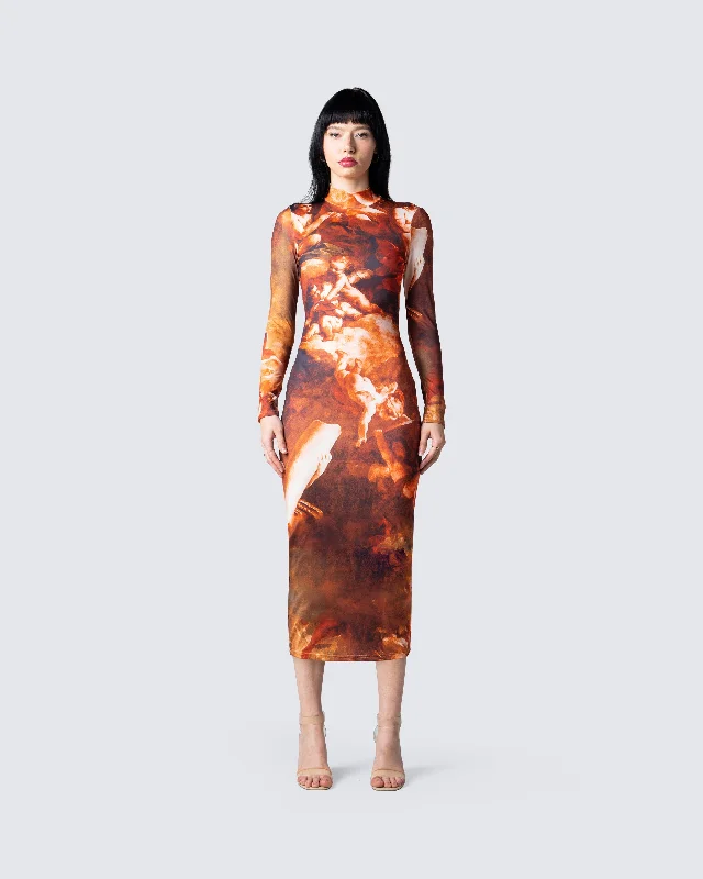 Gwen Renaissance Print Midi Dress