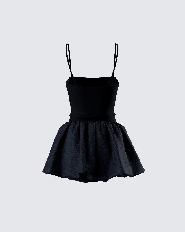 Hadley Black Bubble Mini Dress