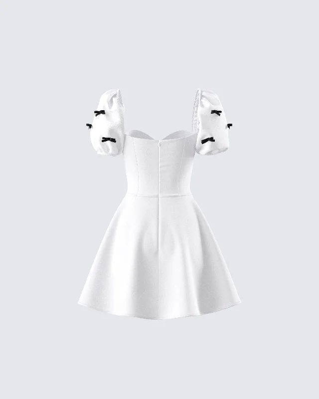 Jayla White Skater Mini Dress