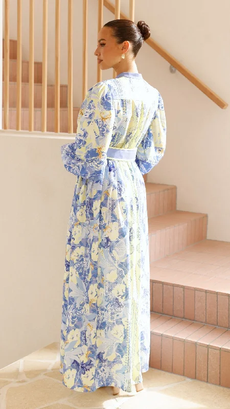 Kalliope Maxi Dress - Blue/Yellow