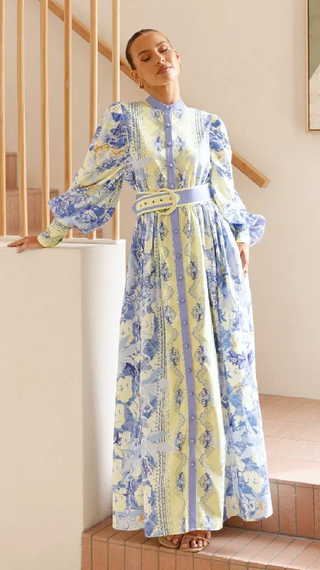 Kalliope Maxi Dress - Blue/Yellow