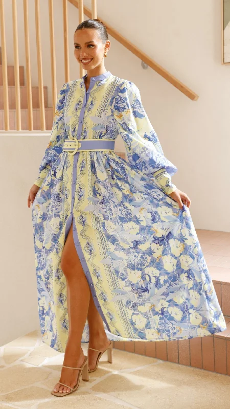 Kalliope Maxi Dress - Blue/Yellow