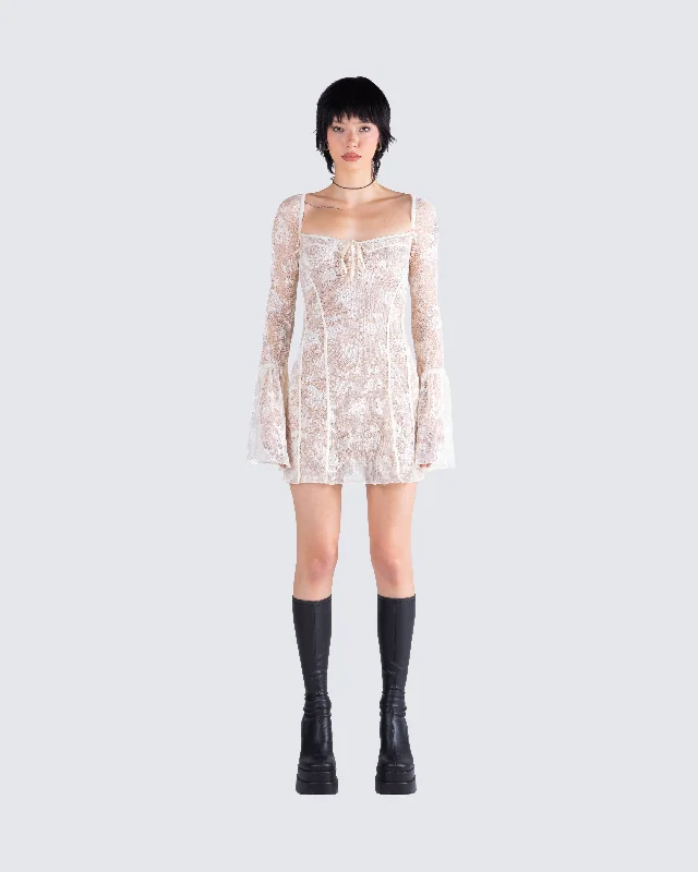 Kavita Ivory Lace Mini Dress