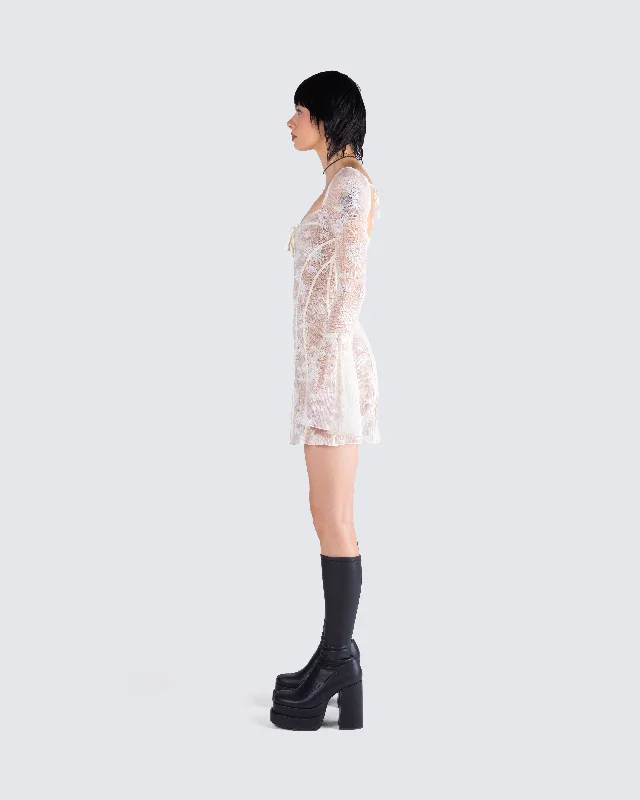 Kavita Ivory Lace Mini Dress