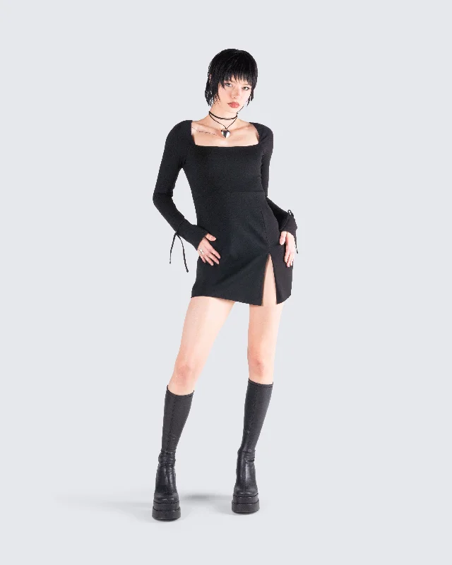 Kesia Black Mini Dress