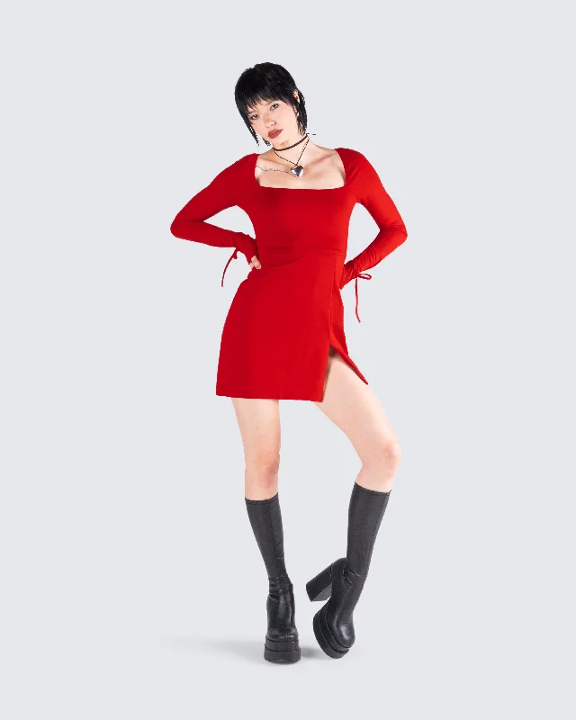 Kesia Red Mini Dress