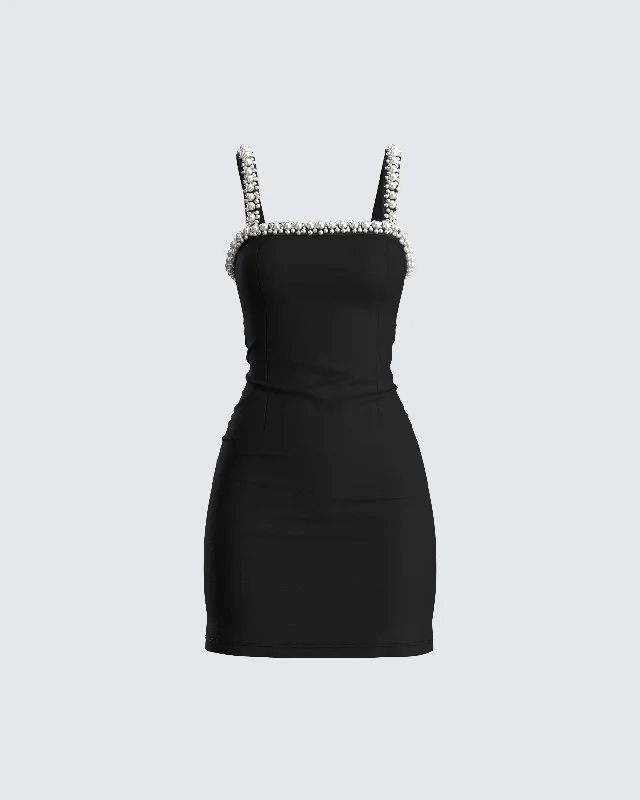 Kiana Black Ponte Mini Dress