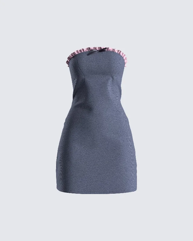 Lukas Grey Strapless Mini Dress