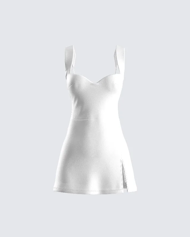 Lutana White Ponte Mini Dress