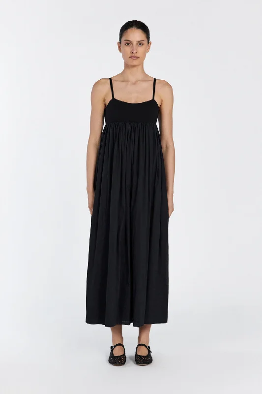 MAEVE BLACK MIDI DRESS