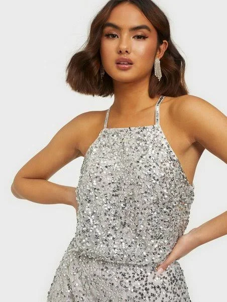 Maya All Over Sequin Haltneck Maxi Dress