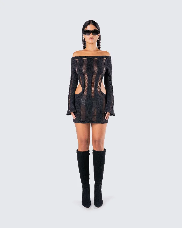 Mindy Black Mini Dress