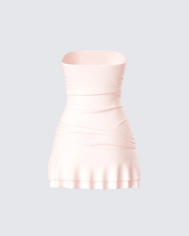 Nasrin Pink Jersey Mini Dress