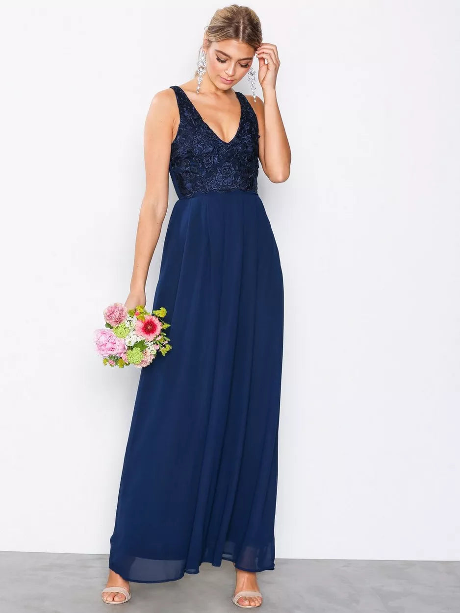 Navy Lace Maxi Dress