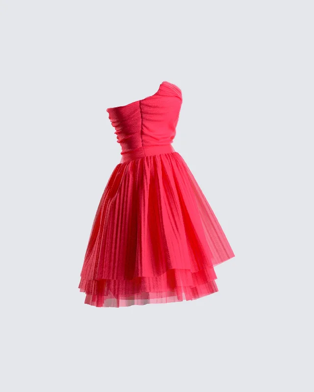 Nelly Hot Pink Tulle Mini Dress