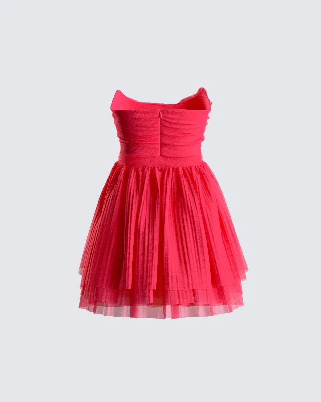 Nelly Hot Pink Tulle Mini Dress